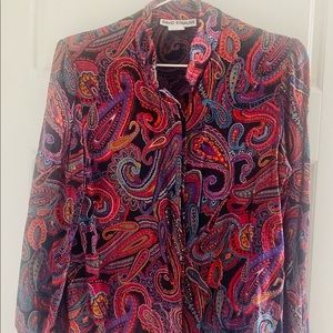 Paisley print vintage David Strauss blouse